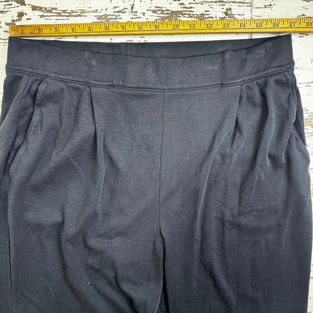 Lands' End Pull On Pants Black Sport Knit Wide Leg Size Large Tall Elastic Waist - Picture 8 of 13